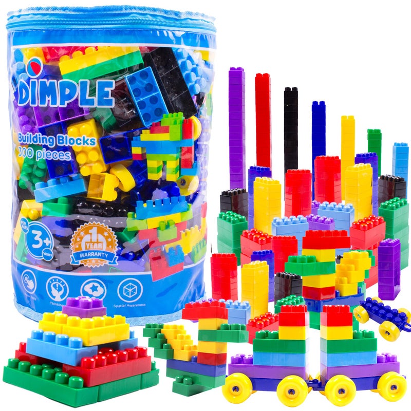Dimple Building Blocks for Toddler (300 Pcs) Stacking Toys & Puzzle Games for Learning and STEM Fun Montessori Toys, Educational Baby Blocks Age 3+ Toddler Boy & Girl Birthday for Kids - Image 1